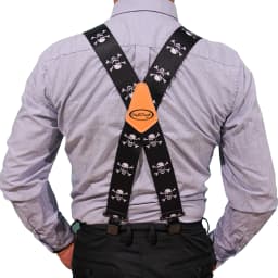 Suspenders Man For Pants 2" Wide Adjustable and Elastic Braces X Shape With Strong Clips - Heavy Duty Elastic Braces For Men