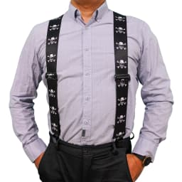 Suspenders Man For Pants 2" Wide Adjustable and Elastic Braces X Shape With Strong Clips - Heavy Duty Elastic Braces For Men