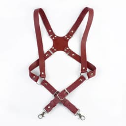 Deepeel 2.5cm Men's Leather Suspenders 2 Clip Hooks Man Elastic Brace Adult Adjust Strap Harness Suspender for Pants Accessories