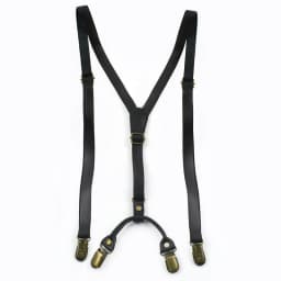 Deepeel Retro Leather Adults Men's Suspenders 4 Clips Y-Type Male Braces 1.5cm Wide Strap Harness Man Jeans Costume Accessories