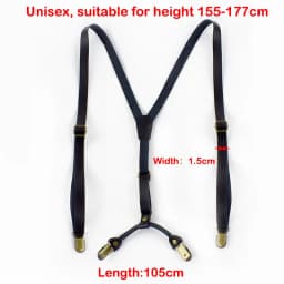 Deepeel Retro Leather Adults Men's Suspenders 4 Clips Y-Type Male Braces 1.5cm Wide Strap Harness Man Jeans Costume Accessories