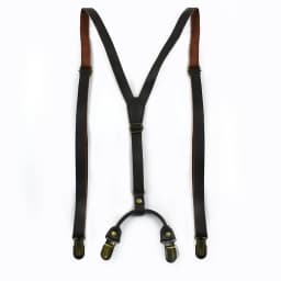 Deepeel Retro Leather Adults Men's Suspenders 4 Clips Y-Type Male Braces 1.5cm Wide Strap Harness Man Jeans Costume Accessories