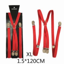 4 Clips On 1.5CM Wide Men Suspenders Women Elastic Adjustable Adult Braces Suspender Kids Children Boys Girls Accessories