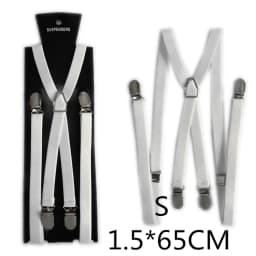 4 Clips On 1.5CM Wide Men Suspenders Women Elastic Adjustable Adult Braces Suspender Kids Children Boys Girls Accessories