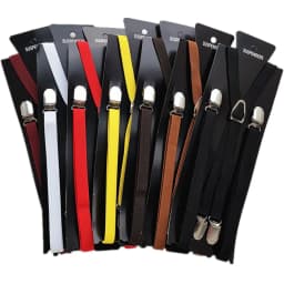 4 Clips On 1.5CM Wide Men Suspenders Women Elastic Adjustable Adult Braces Suspender Kids Children Boys Girls Accessories