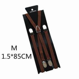 4 Clips On 1.5CM Wide Men Suspenders Women Elastic Adjustable Adult Braces Suspender Kids Children Boys Girls Accessories