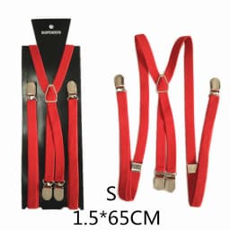 4 Clips On 1.5CM Wide Men Suspenders Women Elastic Adjustable Adult Braces Suspender Kids Children Boys Girls Accessories