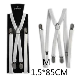 4 Clips On 1.5CM Wide Men Suspenders Women Elastic Adjustable Adult Braces Suspender Kids Children Boys Girls Accessories