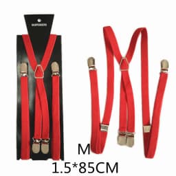 4 Clips On 1.5CM Wide Men Suspenders Women Elastic Adjustable Adult Braces Suspender Kids Children Boys Girls Accessories