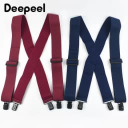 Deepeel Fashion 5cm Wide Adults Men's Suspenders Adjust Elastic Strap X-type 4 Clips Male Braces Harness Man Jockstrap for Pants