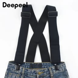 Deepeel Fashion 5cm Wide Adults Men's Suspenders Adjust Elastic Strap X-type 4 Clips Male Braces Harness Man Jockstrap for Pants