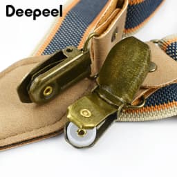 1Pc Deepeel 2/2.5*120cm Retro Mens Suspenders Unisex 4 Clips Y-Type Stripe Elastic Strap Braces Casual Accessory Male Jockstrap
