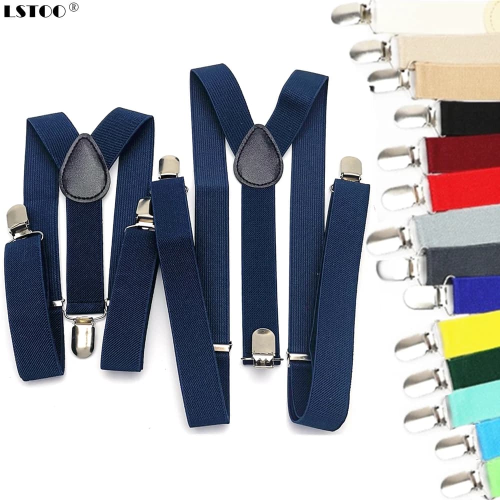 Parent-Kids Navy Blue Coffee Purple Color Suspenders Men Women Boys Girls Elastic Adjustable Kids Braces Unisex Accessories