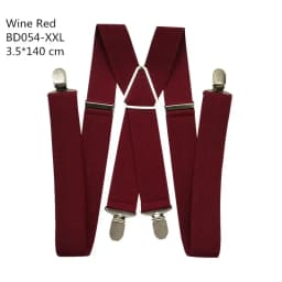Solid Color Unisex Adult Suspenders Men XXL Large Size 3.5 cm Wide Adjustable Elastic 4 Clips X Back Women Trousers Braces Party