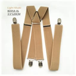 Solid Color Unisex Adult Suspenders Men XXL Large Size 3.5 cm Wide Adjustable Elastic 4 Clips X Back Women Trousers Braces Party
