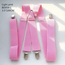 Solid Color Unisex Adult Suspenders Men XXL Large Size 3.5 cm Wide Adjustable Elastic 4 Clips X Back Women Trousers Braces Party