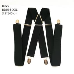 Solid Color Unisex Adult Suspenders Men XXL Large Size 3.5 cm Wide Adjustable Elastic 4 Clips X Back Women Trousers Braces Party