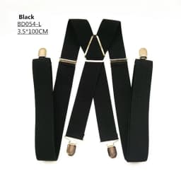 Solid Color Unisex Adult Suspenders Men XXL Large Size 3.5 cm Wide Adjustable Elastic 4 Clips X Back Women Trousers Braces Party