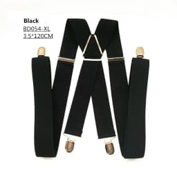 Solid Color Unisex Adult Suspenders Men XXL Large Size 3.5 cm Wide Adjustable Elastic 4 Clips X Back Women Trousers Braces Party