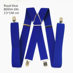 Solid Color Unisex Adult Suspenders Men XXL Large Size 3.5 cm Wide Adjustable Elastic 4 Clips X Back Women Trousers Braces Party