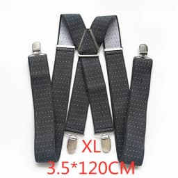 Solid Color Unisex Adult Suspenders Men XXL Large Size 3.5 cm Wide Adjustable Elastic 4 Clips X Back Women Trousers Braces Party