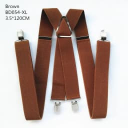 Solid Color Unisex Adult Suspenders Men XXL Large Size 3.5 cm Wide Adjustable Elastic 4 Clips X Back Women Trousers Braces Party