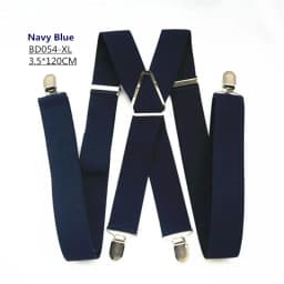 Solid Color Unisex Adult Suspenders Men XXL Large Size 3.5 cm Wide Adjustable Elastic 4 Clips X Back Women Trousers Braces Party