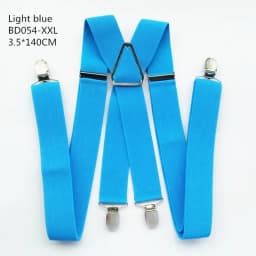 Solid Color Unisex Adult Suspenders Men XXL Large Size 3.5 cm Wide Adjustable Elastic 4 Clips X Back Women Trousers Braces Party