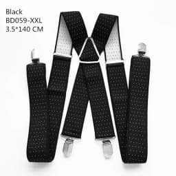 Solid Color Unisex Adult Suspenders Men XXL Large Size 3.5 cm Wide Adjustable Elastic 4 Clips X Back Women Trousers Braces Party