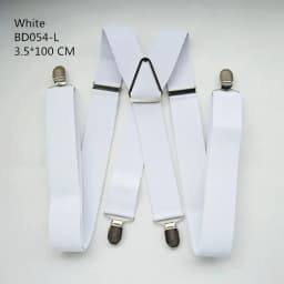 Solid Color Unisex Adult Suspenders Men XXL Large Size 3.5 cm Wide Adjustable Elastic 4 Clips X Back Women Trousers Braces Party