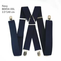 Solid Color Unisex Adult Suspenders Men XXL Large Size 3.5 cm Wide Adjustable Elastic 4 Clips X Back Women Trousers Braces Party
