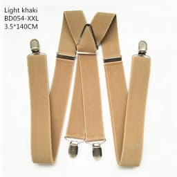 Solid Color Unisex Adult Suspenders Men XXL Large Size 3.5 cm Wide Adjustable Elastic 4 Clips X Back Women Trousers Braces Party