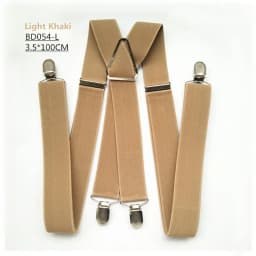 Solid Color Unisex Adult Suspenders Men XXL Large Size 3.5 cm Wide Adjustable Elastic 4 Clips X Back Women Trousers Braces Party
