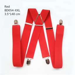 Solid Color Unisex Adult Suspenders Men XXL Large Size 3.5 cm Wide Adjustable Elastic 4 Clips X Back Women Trousers Braces Party