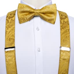 Fashion Men's Suspenders Bowtie Pocket Square 3.5cm Wide Elastic Man Cuffins Set Adjustable Braces for Man Shirt Decor