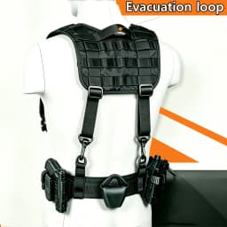 Tactical Police Suspenders for Duty Belt Harness Law Enforcement with Adjustable Strap and 4 Tool Belt Loops