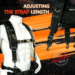 Tactical Police Suspenders for Duty Belt Harness Law Enforcement with Adjustable Strap and 4 Tool Belt Loops