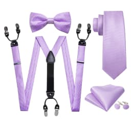 Fashion Men's Suspenders Adult Paisley Bowtie Handkerchief Cufflinks Necktie Sets Male Wedding Party Vintage Elastic Adjust