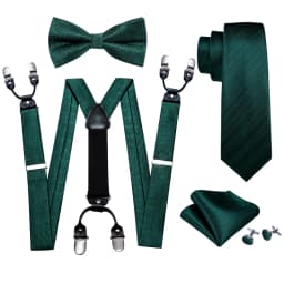 Fashion Men's Suspenders Adult Paisley Bowtie Handkerchief Cufflinks Necktie Sets Male Wedding Party Vintage Elastic Adjust