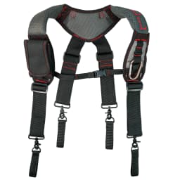 MELOTOUGH Gel Construction Work Suspender Tool Belt Suspenders with Gel Shoulder Pad Detachable Phone Holder