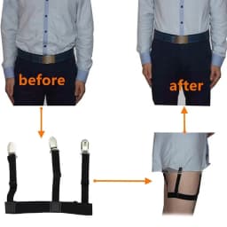 2PCS Men Shirt Stay Belt With Non-slip Locking Clips Gentleman Leg Thigh Suspender Garters Strap Elastic UniformShirt Braces