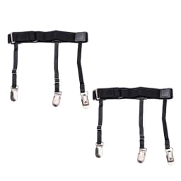 2PCS Men Shirt Stay Belt With Non-slip Locking Clips Gentleman Leg Thigh Suspender Garters Strap Elastic UniformShirt Braces