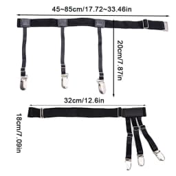 2PCS Men Shirt Stay Belt With Non-slip Locking Clips Gentleman Leg Thigh Suspender Garters Strap Elastic UniformShirt Braces