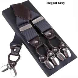 Fashion Tirantes alloy Men's Braces 6 clips men's Eastic Suspenders adult Straps Fashion braces New Suspenders