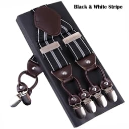 Fashion Tirantes alloy Men's Braces 6 clips men's Eastic Suspenders adult Straps Fashion braces New Suspenders