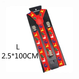 Baby Adult 2.5CM Wide 3 clips on Adjustable Red Dinosaurs Animal Print Suspenders Braces For Boys Girls Men Women