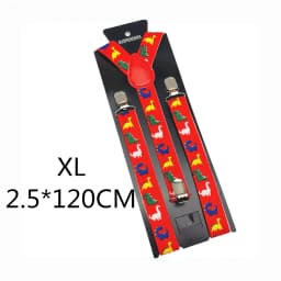 Baby Adult 2.5CM Wide 3 clips on Adjustable Red Dinosaurs Animal Print Suspenders Braces For Boys Girls Men Women
