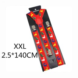 Baby Adult 2.5CM Wide 3 clips on Adjustable Red Dinosaurs Animal Print Suspenders Braces For Boys Girls Men Women