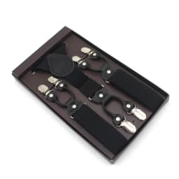 3.5*120cm Man's Fashion Suspenders Genuine Leather 6 Clips Brace Male Vintage Casual Wedding Party Trousers Strap
