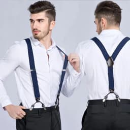 3.5*120cm Man's Fashion Suspenders Genuine Leather 6 Clips Brace Male Vintage Casual Wedding Party Trousers Strap
